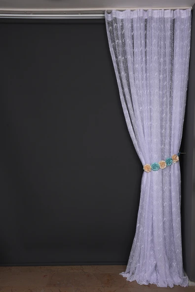 KUŞ MODEL KIRIK BEYAZ RENK TEK KANAT Dikilmiş Pileli Fon Perde 300*260 Cm - Resim 8