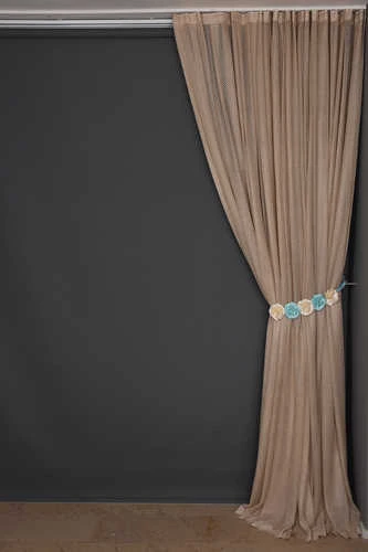 SIK NOKTALI MODEL VİZON RENK TEK KANAT Hazır Pileli Fon Perde 300*260 - Resim 7