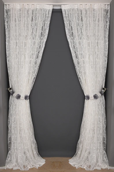 OLİMPİYAT KREM RENK TEK KANAT Dikilmiş Pileli Fon Perde 300*260 Cm - Resim 6