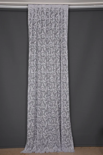SULTAN 2 GRİ RENK TEK KANAT Hazır dikilmiş Pileli Fon Perde 75*260 cm - Resim 3