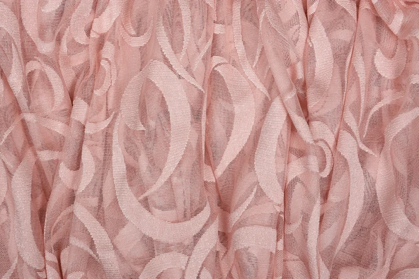 AY MODELİ PUDRA RENK TEK KANAT Hazır Dikilmiş Pileli Fon Perde 300*260 Cm - Resim 4