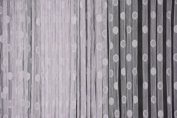 KÜÇÜK PUANLI MODEL BEYAZ RENK HAZIR İP PERDE 300*270 cm - Resim 4