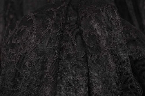 ŞAL MODEL SİYAH RENK TEK KANAT Hazır dikilmiş Pileli Fon Perde 300*260 cm - Resim 5