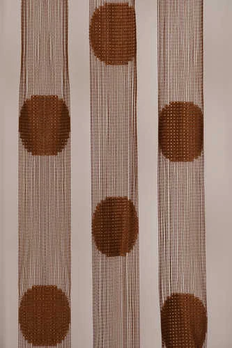 PUANLI MODEL ACI KAHVE RENK HAZIR İP PERDE 300*280 cm - Resim 3