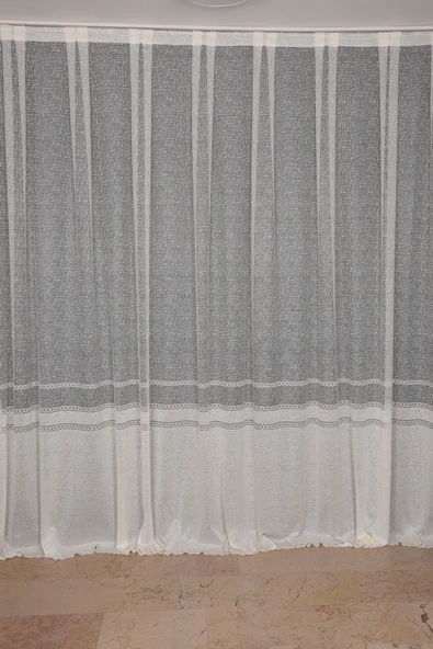 X MODEL KREM RENK TEK KANAT Dikilmiş Pileli Fon Perde 300*260 Cm - Resim 2