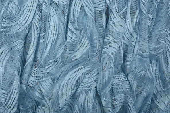 KILINÇ MODEL MAVİ RENK TEK KANAT Hazır Pileli Fon Perde 300*260 - Resim 7