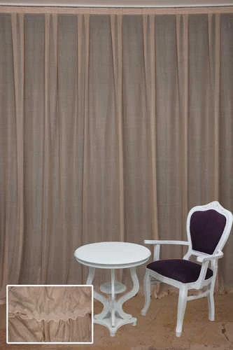 SIK NOKTALI MODEL VİZON RENK TEK KANAT Hazır Pileli Fon Perde 300*260 - Resim 2