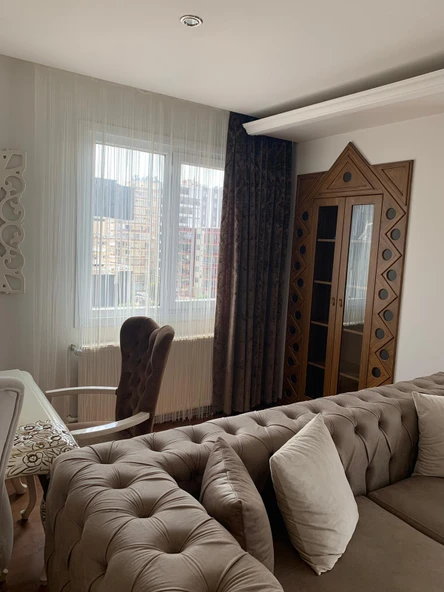 İP MODEL KREM RENK İP PERDE 300*270 cm - 2 mm şerit - Resim 4