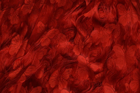 KELEBEK BİRLEŞİK MODEL KIRMIZI RENK HAZIR İP PERDE 300*270 - Resim 5