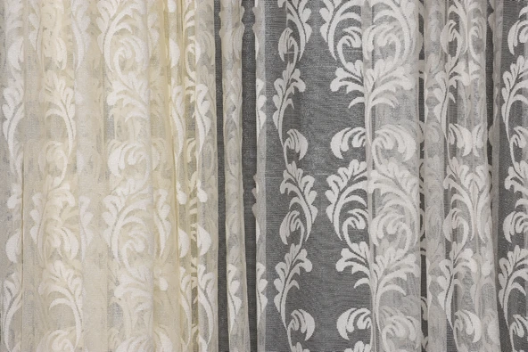 SARMAŞIK KREM RENK TEK KANAT Dikilmiş Pileli Fon Perde 300*260 Cm - Resim 4