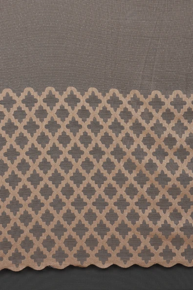 OSMANLI MODEL VİZON RENK TEK KANAT Dikilmiş Pileli Fon Perde 300*260 Cm ürün görseli 1