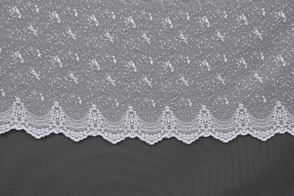 KUŞ  MODEL BEYAZ RENK TEK KANAT Dikilmiş Pileli Fon Perde 300*260 Cm - Resim 3