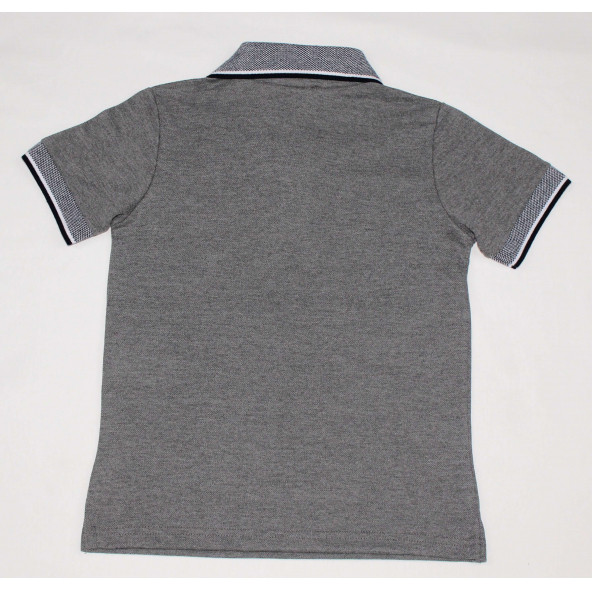 North Star Fashion Polo Yaka Nakışlı Erkek Çocuk T-Shirt Antrasit - 3