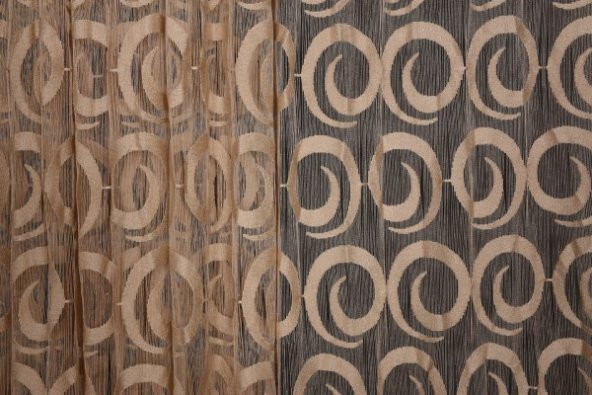 VAKKO  MODEL VİZON RENK İP PERDE HAZIR DÜĞMELERİ DİKİLMİŞ İP PERDE 300*270 cm - 3