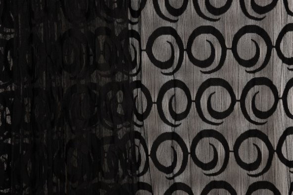 VAKKO  MODEL SİYAH RENK İP PERDE HAZIR DÜĞMELERİ DİKİLMİŞ İP PERDE 300*270 cm - 3
