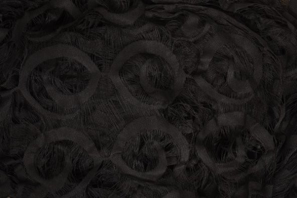 VAKKO  MODEL SİYAH RENK İP PERDE HAZIR DÜĞMELERİ DİKİLMİŞ İP PERDE 300*270 cm - 5