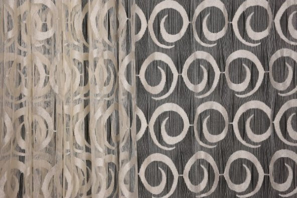 VAKKO  MODEL KREM RENK İP PERDE HAZIR DÜĞMELERİ DİKİLMİŞ İP PERDE 300*270 cm - 3