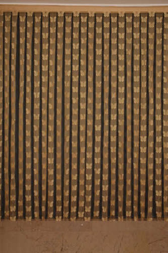KELEBEK  MODEL GOLD RENK İP PERDE HAZIR DÜĞMELERİ DİKİLMİŞ İP PERDE 300*270 cm