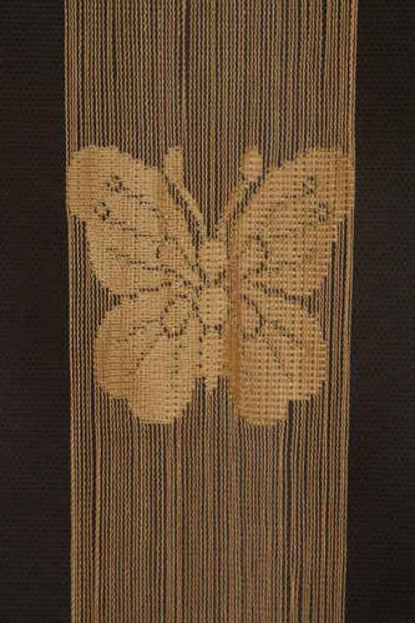 KELEBEK  MODEL GOLD RENK İP PERDE HAZIR DÜĞMELERİ DİKİLMİŞ İP PERDE 300*270 cm - 4