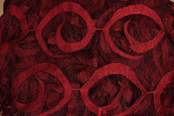 VAKKO ÇİFT RENK KIRMIZI İP PERDE HAZIR DÜĞMELERİ DİKİLMİŞ İP PERDE 300*250 cm - 5