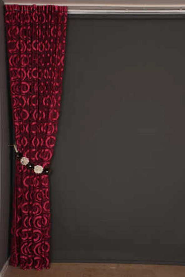 VAKKO ÇİFT RENK FUŞYA İP PERDE HAZIR DÜĞMELERİ DİKİLMİŞ İP PERDE 300*250 cm - 6