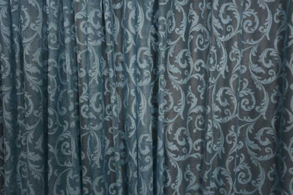 SULTAN 2 MODEL MAVİ  RENK TEK KANAT Hazır dikilmiş Pileli Fon Perde 300*260 cm - 3