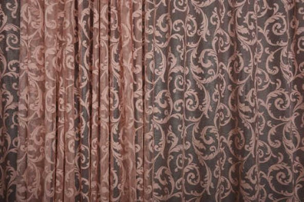 SULTAN 2 MODEL PUDRA RENK TEK KANAT Hazır dikilmiş Pileli Fon Perde 300*260 cm - 3