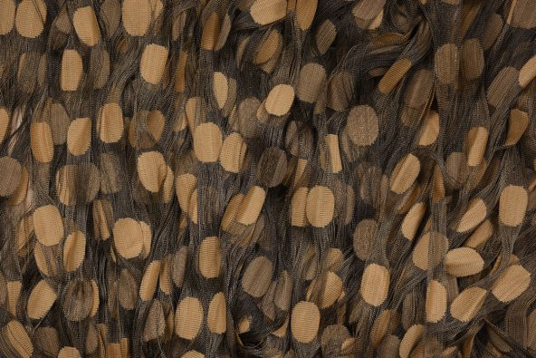 PUANLI ÇİFT RENK GOLD İP PERDE HAZIR DÜĞMELERİ DİKİLMİŞ İP PERDE 300*270 cm - 5