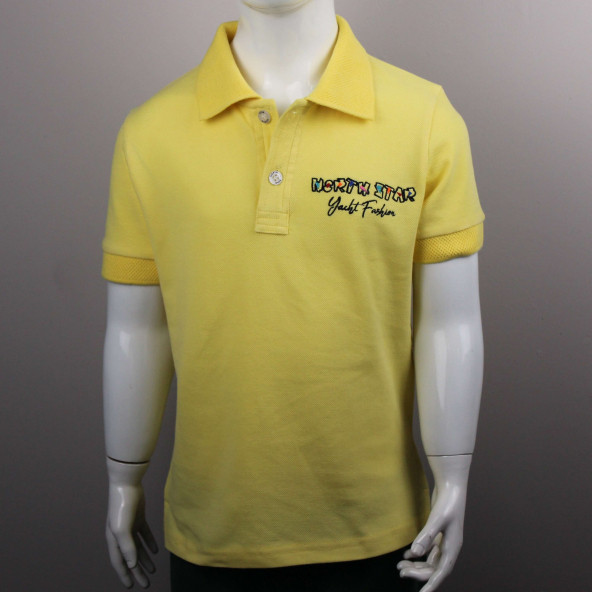 North Star Fashion Polo YakaNakışlı Erkek Çocuk T-Shirt Sarı