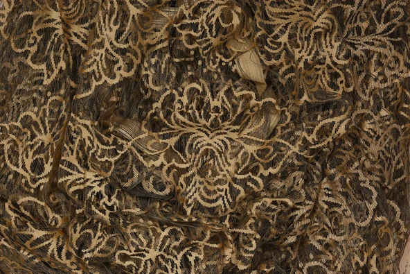 ÖRÜMCEK ÇİFT RENK GOLD İP PERDE HAZIR DÜĞMELERİ DİKİLMİŞ İP PERDE 300*270 cm - Resim 4