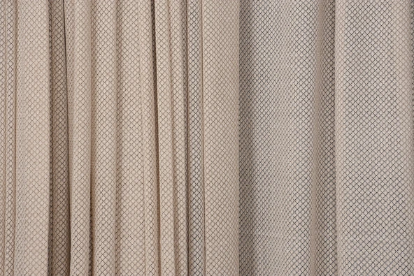 PETEK MODEL VİZON RENK TEK KANAT Dikilmiş Pileli Fon Perde 300*260 Cm - Resim 4