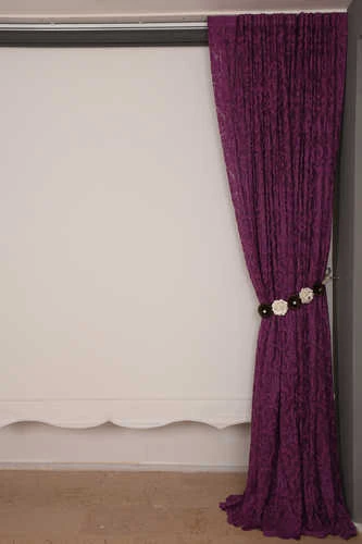 SULTAN 2 MODEL MOR RENK TEK KANAT Hazır dikilmiş Pileli Fon Perde 300*260 cm - Resim 7