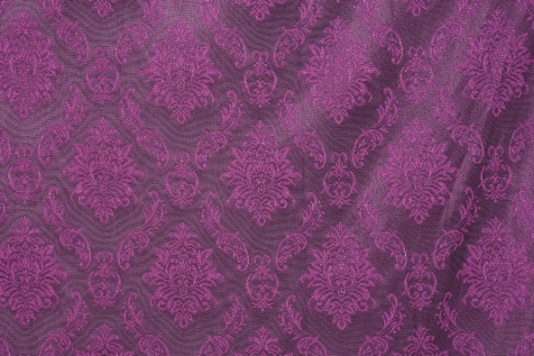 DAMAKS MOR RENK TEK KANAT Hazır dikilmiş Pileli Fon Perde 75*260 cm ürün görseli