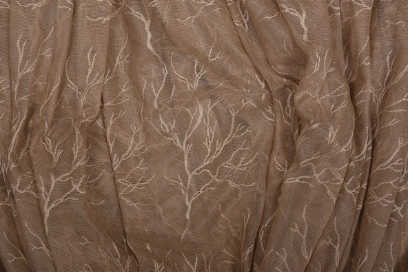 GRANİT MODEL VİZON RENK TEK KANAT Dikilmiş Pileli Fon Perde 300*260 Cm - Resim 4