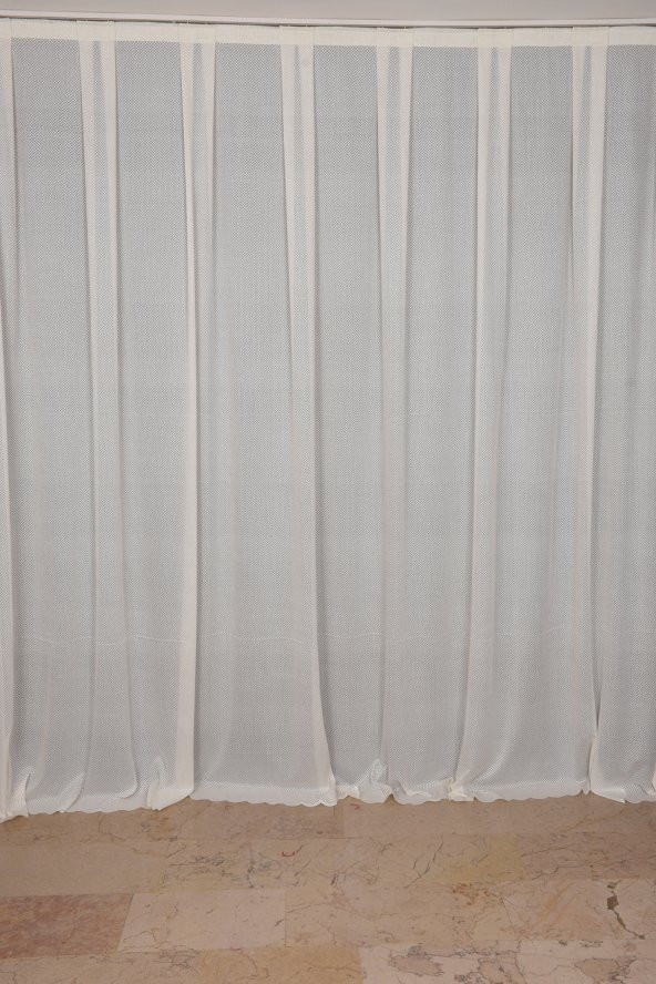 PETEK MODEL KREM RENK TEK KANAT Dikilmiş Pileli Fon Perde 300*260 Cm - 2