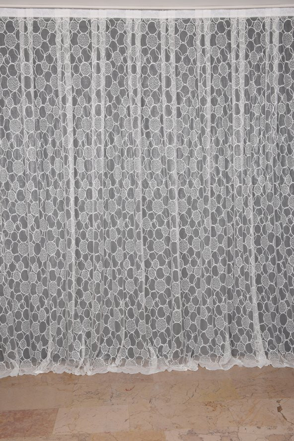 OLİMPİYAT KREM RENK TEK KANAT Dikilmiş Pileli Fon Perde 300*260 Cm - 1