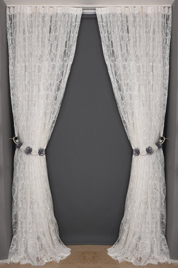 OLİMPİYAT KREM RENK TEK KANAT Dikilmiş Pileli Fon Perde 300*260 Cm - 6