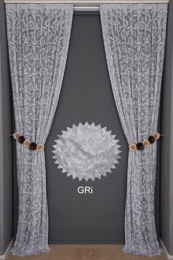 SULTAN 2 GRİ RENK TEK KANAT Hazır dikilmiş Pileli Fon Perde 75*260 cm - 4