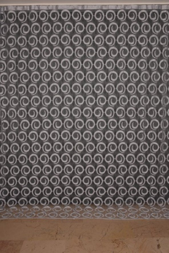 VAKKO  MODEL GRİ RENK İP PERDE HAZIR DÜĞMELERİ DİKİLMİŞ İP PERDE 300*270 cm - 2