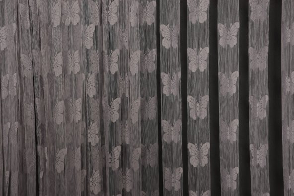 KELEBEK  MODEL GRİ RENK İP PERDE HAZIR DÜĞMELERİ DİKİLMİŞ İP PERDE 300*270 cm - 4