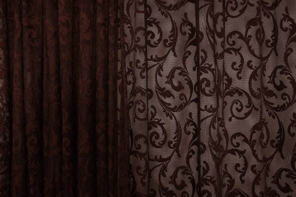 SULTAN 2 MODEL ACI KAHVE RENK TEK KANAT Hazır dikilmiş Pileli Fon Perde 300*260 cm - 5