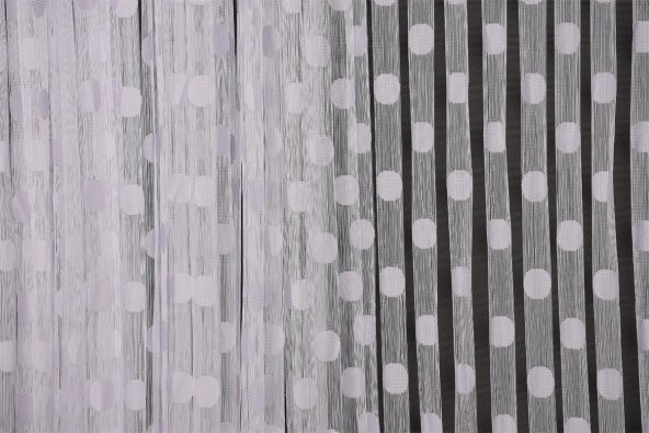 PUANLI MODEL BEYAZ RENK HAZIR İP PERDE 300*270 cm - 4