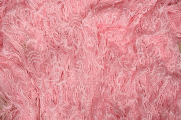 ÖRÜMCEK  MODEL PEMBE RENK İP PERDE HAZIR DÜĞMELERİ DİKİLMİŞ İP PERDE 300*280 cm - 4