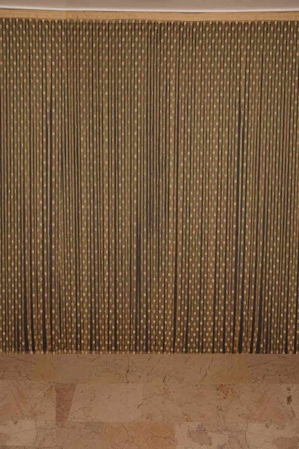 KÜÇÜK PUANLI MODEL GOLD RENK HAZIR İP PERDE 300*280 cm - 2