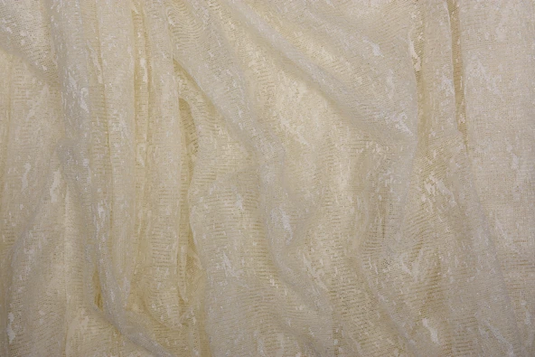 KUŞ MODEL KREM RENK TEK KANAT Dikilmiş Pileli Fon Perde 300*260 Cm - Resim 5