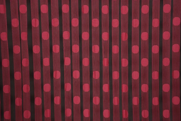 PUANLI MODEL FUŞYA RENK İP PERDE HAZIR DÜĞMELERİ DİKİLMİŞ İP PERDE 300*280 cm - Resim 3