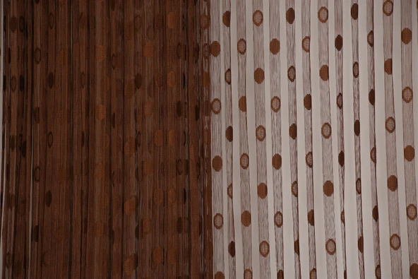 KÜÇÜK PUANLI MODEL ACI KAHVE RENK HAZIR İP PERDE 300*270 cm - 4