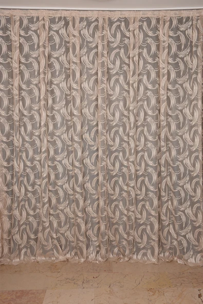 KILINÇ MODEL VİZON RENK TEK KANAT Hazır Pileli Fon Perde 300*260 - Resim 2