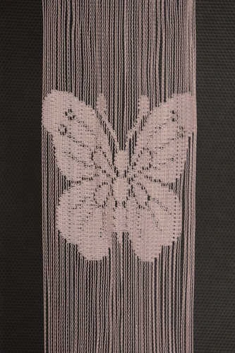 KELEBEK  MODEL PUDRA RENK İP PERDE HAZIR DÜĞMELERİ DİKİLMİŞ İP PERDE 300*270 cm - Resim 4