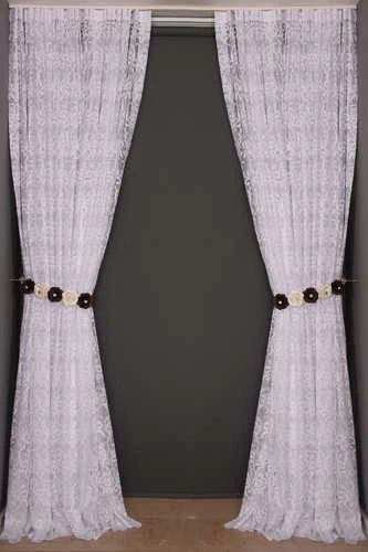 ŞAL MODEL KIRIK BEYAZ RENK TEK KANAT Hazır dikilmiş Pileli Fon Perde 300*260 cm - Resim 8